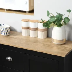 HOMCOM Kitchen Sideboard With Adjustable Shelves, Dining Buffet Cabinet With 3 Storage Drawers, Black -Furniture Specialty Store GUEST 964a4713 01d2 4fe4 a395 60b7475f83ce