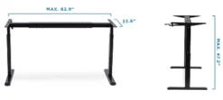 Mount-It! 44" To 64" Wide Manual Hand Crank Standing Desk Height Adjustable Frame Black MI-7931 -Furniture Specialty Store GUEST 96c8a116 04d9 45a1 b558 a5421ba435a7