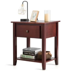 Costway Set Of 2 Nightstand Beside Table Sofa End Table Drawer Shelf -Furniture Specialty Store GUEST 96d36ffc 8370 4f36 a137 c408f16f3924