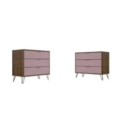 Set Of 2 Rockefeller 3 Drawer Dresser - Manhattan Comfort -Furniture Specialty Store GUEST 96fb6f6f 3e1c 44dc bc7f 84944d29b9eb