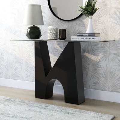 Riverpoint Modern Rectangle Console Table Clear/Black - HOMES: Inside + Out 3 Riverpoint Modern Rectangle Console Table Clear/Black - HOMES: Inside + Out