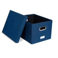 BirdRock Home 1-Pack Collapsible File Storage Organizer With Lid - Navy -Furniture Specialty Store GUEST 9777ac07 dcf5 4903 89a1 085358e1d041