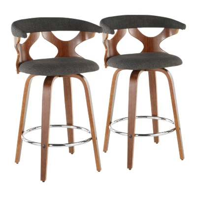 Set Of 2 Gardenia Upholstered Counter Height Barstools - Lumisource 15 Set Of 2 Gardenia Upholstered Counter Height Barstools - Lumisource - Image 13