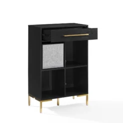 42.25" Juno Record Storage Cube Bookcase With Speaker Black/Black - Crosley -Furniture Specialty Store GUEST 9824904a b568 4940 8394 bfd4d02e10ce