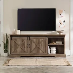 Clarabelle Double Sliding X Barn Door TV Stand For TVs Up To 80" - Saracina Home -Furniture Specialty Store GUEST 982c1ca0 45a9 4164 801c 80166fc89225