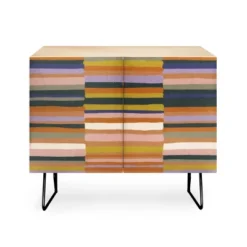 Gigi Rosado Brown Striped Pattern Credenza - Deny Designs -Furniture Specialty Store GUEST 98725609 505a 4585 b0a2 91615b93b98d