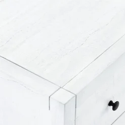 MUSEHOMEINC ST1001W 31.5 Inch Tall Rustic Solid Wood 3 Drawer Storage Dresser Nightstand With Black Metal Rounded Knobs, White Washed -Furniture Specialty Store GUEST 996374e1 562b 4f10 b811 ed7afbc2db16