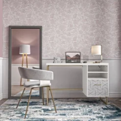 Scarlett Single Pedestal Desk White - CosmoLiving By Cosmopolitan