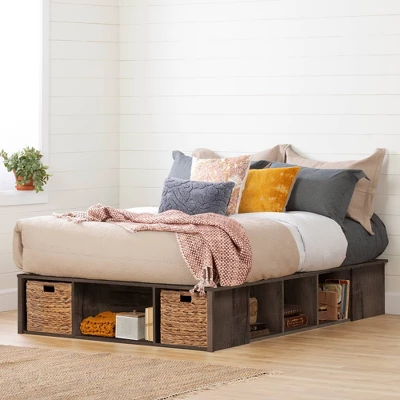Avilla Storage Bed With Baskets Fall Oak - South Shore 3 Avilla Storage Bed With Baskets Fall Oak - South Shore