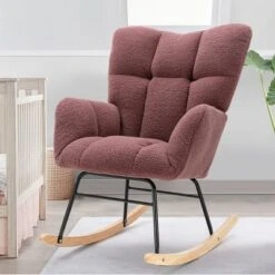 Epping Accent Modern Armchair Faux Shearling Fabric Nursery Glider Rocker, Wingback Chair Rocking Chairs-Maison Boucle -Furniture Specialty Store GUEST 9a13fb79 edd9 46e2 8979 ee6773973274