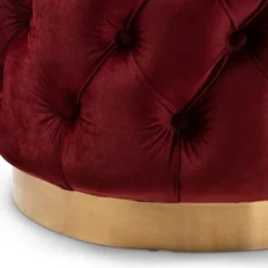 Valeria Velvet Button Tufted Ottoman Burgundy Heather - Baxton Studio -Furniture Specialty Store GUEST 9a4a0ae1 2c0f 4dba 90e2 226334b01e51