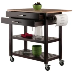 Langdon Kitchen Cart Cappuccino - Winsome -Furniture Specialty Store GUEST 9a6fd87c 6c54 4009 a2d1 5bb60abdc03b