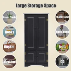 Costway Accent Storage Cabinet Adjustable Shelves Antique 2 Door Floor Cabinet Black 15 Costway Accent Storage Cabinet Adjustable Shelves Antique 2 Door Floor Cabinet Black -Furniture Specialty Store GUEST 9b2b7b25 5b18 4f81 802f 535cb10e9673
