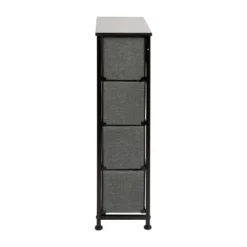 Emma And Oliver 4 Drawer Vertical Slim Storage Dresser-Wood Top & Fabric Pull Drawers -Furniture Specialty Store GUEST 9b4a8350 04fe 4035 9430 5ed612c7e2c2