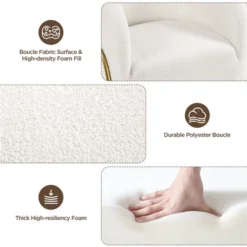 Yaheetech Contemporary Accent Armchair Boucle Barrel Accent Chair -Furniture Specialty Store GUEST 9bf2588e 2f5c 4f3d b62e 814cdb52a7f0