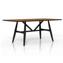 7pc Bernst Mid-Century Modern Dining Table Set Antique Oak/Black/Gray - MiBasics -Furniture Specialty Store GUEST 9c31ff19 1a3a 45cb 93b5 6b8bcf603742