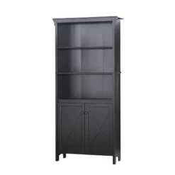 Saint Birch Hawksbury 3-Shelf Farmhouse Bookcase, Espresso