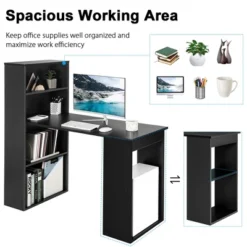 Costway Computer Desk Writing Workstation Office W/6-Tier Storage Shelves WhiteBlack -Furniture Specialty Store GUEST 9d00ccbc f851 4477 90c7 632087da6b03