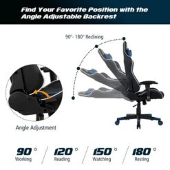 Costway X-Shaped Gaming Desk & Racing Style Massage Chair Set Home Office Black+White/Blue/Grey/Red -Furniture Specialty Store GUEST 9db5e53d f389 423f b130 b15f947d01be