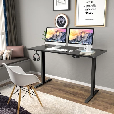 Costway Electric Adjustable Standing Up Desk Dual Motor W/ Controller Black 3 Costway Electric Adjustable Standing Up Desk Dual Motor W/ Controller Black