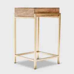 Sidney Modern Living Room Accent Table Beige/Gold - Adore Decor -Furniture Specialty Store GUEST 9e5e14fe f226 4545 afe1 d9438122fdce