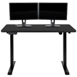 Flash Furniture 48" Wide Black Electric Height Adjustable Standing Desk With Mid-Back Black LeatherSoft And Chrome Executive Swivel Office Chair -Furniture Specialty Store GUEST 9f0dcf3b f92a 4c7c 91a1 bdb3fc28cdd1 1
