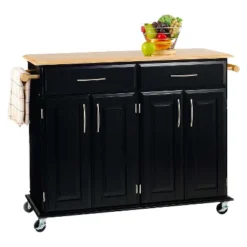 Dolly Madison Kitchen Island Cart Wood/Black/Natural - Home Styles -Furniture Specialty Store GUEST 9f4d0703 0948 4734 af1f 188b4ef46e59