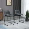 HOMCOM Counter Height Bar Stools Set Of 4, Vintage PU Leather Barstools With Footrest For Dining Room, Home Bar, Kitchen, Black -Furniture Specialty Store GUEST 9ff310ac 8698 46c4 af62 38488dabf710
