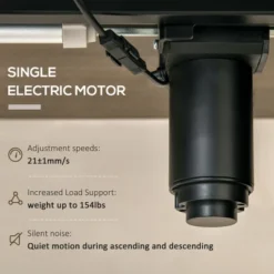 Vinsetto Electric Height Adjustable Standing Desk With 48" Desktop, 4 Memory Button Control And Anti-Collision System, Teak/Black -Furniture Specialty Store GUEST a15b6c1b 5f95 4688 a139 78423d424eff