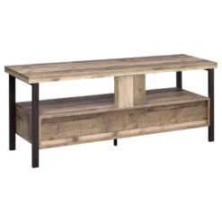 Morello 2 Drawer TV Stand For TVs Up To 65" Weathered Pine - Coaster -Furniture Specialty Store GUEST a1dd7d46 14e1 42d2 a203 a72a46627918