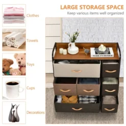 Costway 7-Drawer Dresser Storage 3-Tier Organizer Tower Steel Frame Wooden Top -Furniture Specialty Store GUEST a1dda030 0fef 4bdc ba8e db2416d6132e