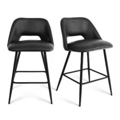 26.5" Edwin Upholstered Counter Height Stool (Set Of 2) Black Leg-The Pop Maison -Furniture Specialty Store GUEST a218b331 4bec 48e6 bab2 f3d8e8080915