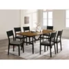 7pc Bernst Mid-Century Modern Dining Table Set Antique Oak/Black/Gray - MiBasics