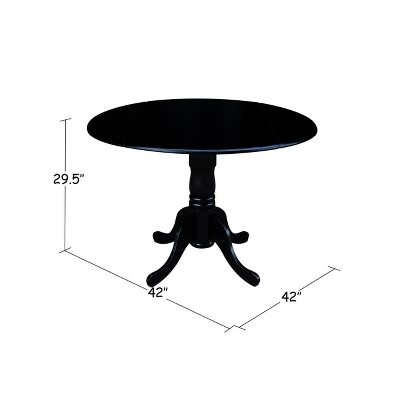Set Of 3 42" Dual Table With 2 Mission Chairs Dining Sets Black - International Concepts 6 Set Of 3 42" Dual Table With 2 Mission Chairs Dining Sets Black - International Concepts - Image 4