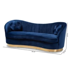 Nevena Velvet Sofa Blue - Baxton Studio -Furniture Specialty Store GUEST a34ab3d5 6a5e 4b1b ba48 a91c88d5b0d6