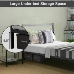 Costway Twin/Full Metal Bed Platform Frame Heavy Duty Mattress Foundation W/Headboard -Furniture Specialty Store GUEST a3a25c53 62f9 4ed3 a307 d4214aa9b2a9