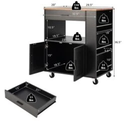 Costway Kitchen Island Cart Rolling Storage Cabinet W/ Drawer & Spice Rack Shelf -Furniture Specialty Store GUEST a3fb9417 e534 456a b1bb 662a31e42968