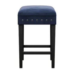 Cassidy Wood Upholstered Backless Counter Height Stool Black/Blue Velvet - Hillsdale Furniture -Furniture Specialty Store GUEST a431d580 b1fa 46ea 93a6 69694a0b5d7b