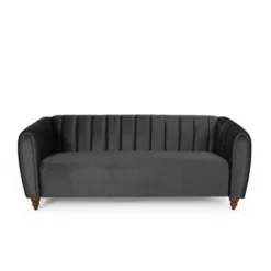Richland Modern Glam Velvet Channel Stitch 3 Seater Sofa - Christopher Knight Home -Furniture Specialty Store GUEST a44e3a38 f10f 4aed 8e7c ffa7c5c71ae7