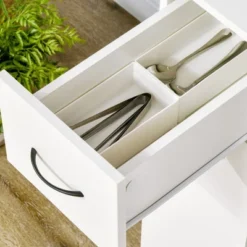 HOMCOM 3- Tier Slim Storage Cart, Rolling Narrow Kitchen Cart On Wheels For Small Place, Slide Out Side Utility Cart For Bathroom, Laundry -Furniture Specialty Store GUEST a4cb7df7 1193 4045 8196 55ae4dba7c04