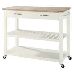 Natural Wood Top Kitchen Cart/Island With Optional Stool Storage - Crosley -Furniture Specialty Store GUEST a4ed2165 c739 479f 8bb0 691b14363de8