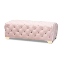 Avara Velvet Button Tufted Bench Ottoman - Baxton Studio -Furniture Specialty Store GUEST a506dac7 bf1d 4414 9b28 a0f83f5a49d2