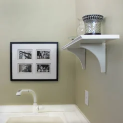 7.5" X 35" Mission Shelf With Bracket White - InPlace -Furniture Specialty Store GUEST a52b998b c844 47cd b015 2be460c71b3c