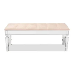 Hedia Fabric Upholstered And Wood Accent Bench - Baxton Studio -Furniture Specialty Store GUEST a52eb741 93d0 4305 92c3 16d3c8275d3a
