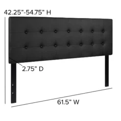 Flash Furniture Lennox Tufted Upholstered Queen Size Headboard In Black Vinyl -Furniture Specialty Store GUEST a547de18 da3d 4d05 b549 c35cef09c369