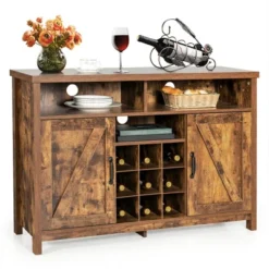 Costway Buffet Storage Cabinet Farmhouse Sideboard W/9-Bottle Wine Rack & 2 Doors 23 Costway Buffet Storage Cabinet Farmhouse Sideboard W/9-Bottle Wine Rack & 2 Doors -Furniture Specialty Store GUEST a55fbbe7 9f77 40e7 9e97 ad102afa634a
