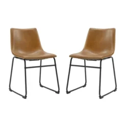 Set Of 2 Laslo Modern Upholstered Faux Leather Dining Chairs - Saracina Home -Furniture Specialty Store GUEST a575f745 32e2 4880 af78 c97be1dbada8