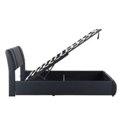 Upholstered Faux Leather Platform Bed With A Hydraulic Storage System-ModernLuxe -Furniture Specialty Store GUEST a5835876 3a2f 426b a589 fef272e2cffa