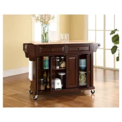 Natural Wood Top Kitchen Cart/Island - Vintage Mahogany - Crosley -Furniture Specialty Store GUEST a584d993 6497 4ea5 9e5a 33db4496b0b6