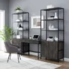 3pc Jacobsen Desk And Large Etagere Set Brown Ash - Crosley -Furniture Specialty Store GUEST a5eaf962 392a 4a46 b554 bdd79bb76d94